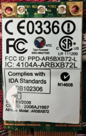 adaptor de rețea wireless Atheros, modelul AR5BXB72 - imagine 2