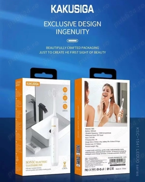 Periuță de Dinți Electrică ,Kakusiga KSC-1541 Ultra-Sonic, 500mAh, Adulti , Waterproof, Alb - imagine 2