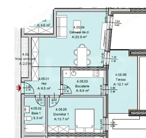 Apartament 2 camere, 56 mp, Terasa 12 mp, Imobil Nou, Semicentral - imagine 5