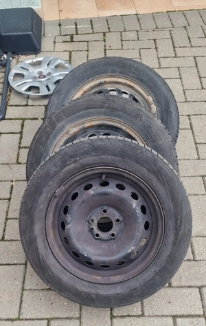 Set 4 Jante Tabla/Otel 5.5J x 15'' Fiat  cu cauciucuri incluse - imagine 3