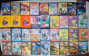 DVD desene animate disney pixar oraselul lenes mickey mouse garfield barbie, jocuri educationale etc