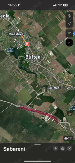Teren intravilan de vânzare   Buftea   Săbăreni, județul Ilfov