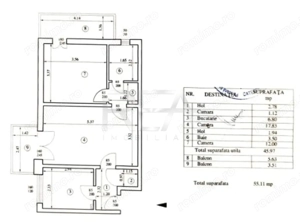Apartament 2 camere Titan – 55 mp, două balcoane, semidecomandat - imagine 12
