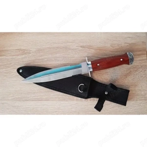 Cutit Ideal INJUNGHIAT PORCI,Vanatoare tip Baioneta cu 2 taisuri;Otel Inoxidabil Maner Lemn