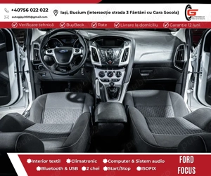 FORD FOCUS Fab. 2013 Benzină Euro5 Parbriz Scaune Încălzite Senzori Jante - imagine 7