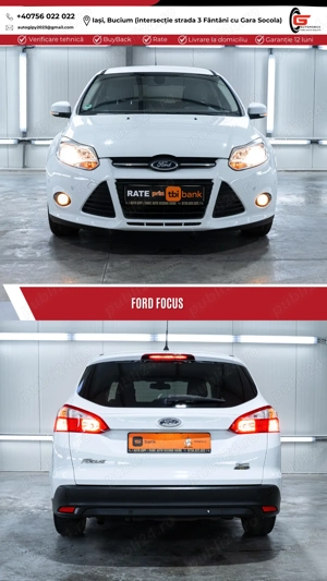 FORD FOCUS Fab. 2013 Benzină Euro5 Parbriz Scaune Încălzite Senzori Jante - imagine 5