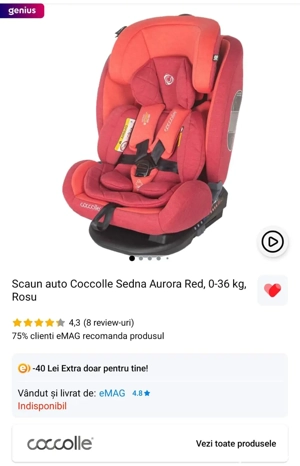 Vand scaun auto Coccolle 