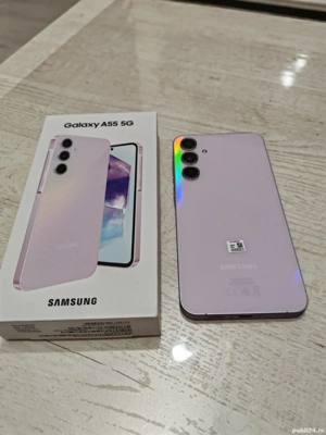 Telefon mobil Samsung Galaxy A55, Dual SIM, 8GB, 256GB, 5G, Awesome Lilac, CA NOU!!