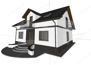 Proiect casă cu mansardă, 148 mp utili, teren 514 mp – Tulbureni