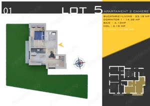 2 Camere  cu Gradina Acces Rapid STB (5 minute) Pacare Bonus