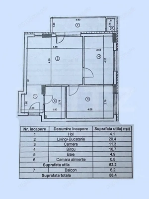 Apartament la cheie, 3 camere, 52 mp, 6 mp balcon, zona Metro - imagine 13