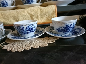 SERVICI DE CAFEA cobalt Portelan romanesc - imagine 3