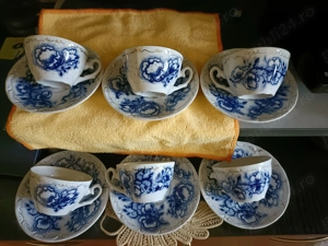 SERVICI DE CAFEA cobalt Portelan romanesc