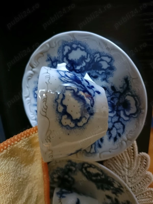 SERVICI DE CAFEA cobalt Portelan romanesc - imagine 4