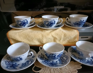 SERVICI DE CAFEA cobalt Portelan romanesc - imagine 2