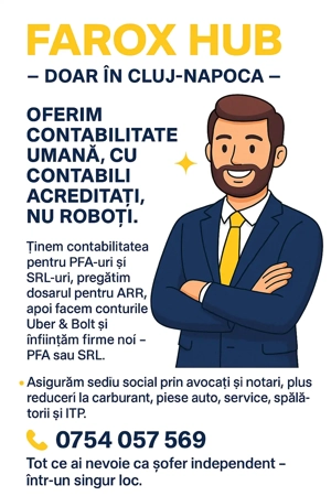 Contabilitate Umană pentru Șoferi Uber & Bolt   Înființare PFA SRL Cluj-Napoca