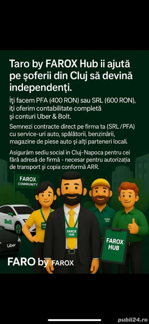 Contabilitate Umană pentru Șoferi Uber & Bolt   Înființare PFA SRL Cluj-Napoca
