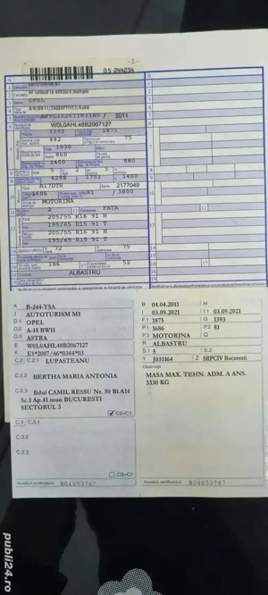 vand masina opel astra 