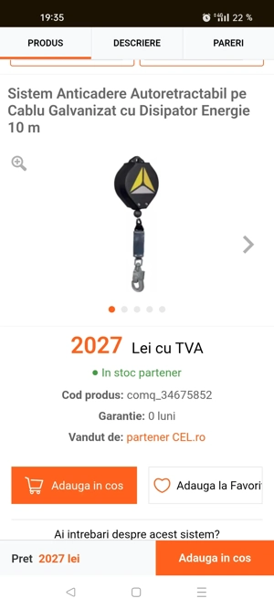 Sistem Anticadere Autoretractabil - imagine 4