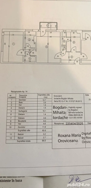 3 camere BRAZDA,etaj 3 ,2 balcoane.