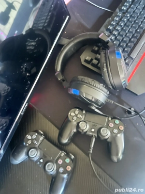 Vand ps4 slim 1tb+2 manete+jocuri+casti ps - imagine 3