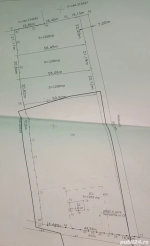 PF vând 1200mp - 3000 mp  teren intravilan pentru construcții case + drum servitute 
