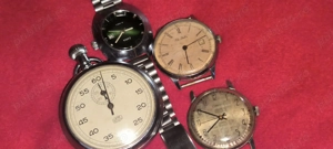 3 ceasuri mecanice + 1 cronometru mecanic  SLAVA  ZARIA POBEDA UMF RUHLA