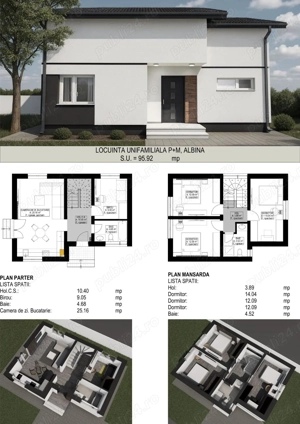 Casa P+E, Mosnita Veche, 5 camere, 96 mp util, 500mp teren