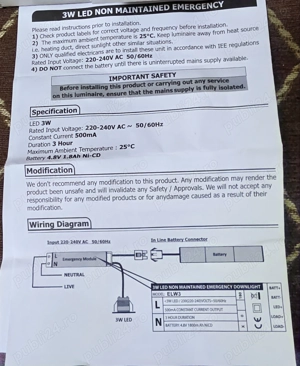 Lumina led de urgenta cu acumulator Synergy, model: Kappa 3W nm led m - imagine 5