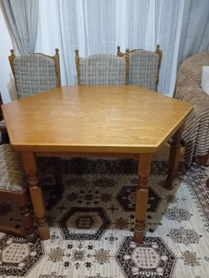 Masa lemn masiv + 6 scaune  - imagine 2