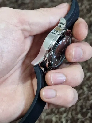 Vand ceas lige quartz negru silicon - imagine 4