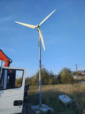 Turbina eoliana 48v 3kw controller stâlp cablu