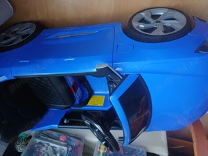 Masinuta electrica copii, Audi SQ8, 70W, 12V, telecomanda, roti moi, scaun tapitat, albastra - imagine 5