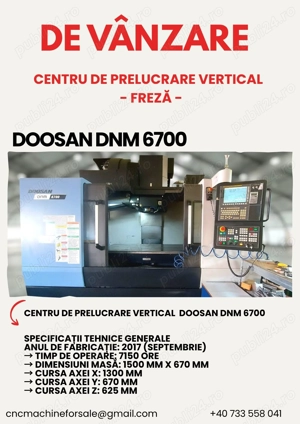 Vând doosan dnm 6700 freză