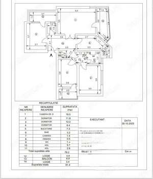 Apartament 4 camere  etaj 1  General Magheru Rm Valcea 