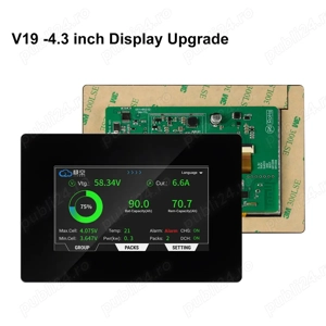 BMS JK bms V19 - PB2A16S20P - 2A egalizare - 200A incarcare descarcare cu display touchscreen 4.3 - imagine 2