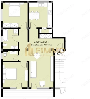 Apartamente 3 cam | 74.5mp | Et 1 | Burdujeni-Sat | ID:1489 - imagine 3