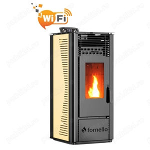 Semineu pe peleti Sophia Ivory 11 kW, WI-FI