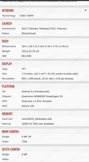 Tableta Vodafone 1100 functionala