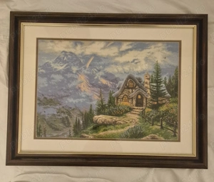 Tablou goblen lucrat manual, inramat