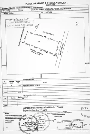 Teren intravilan 1715 mp la 15 min de Pitesti cu acces dinspre A1 Deschidere - 26 m - imagine 3