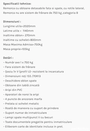remorca neptun 750 kg din 2025