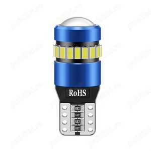 Bec Led Auto T10 W5W Can-Bus ready, 12V-19V lumina alba 6500K - imagine 2