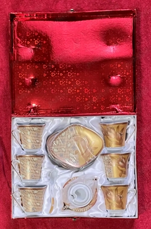 set complet cesti cescute rawi portelan 14 bucati nou nefolosit neprafuit cutie originala l-am pastr