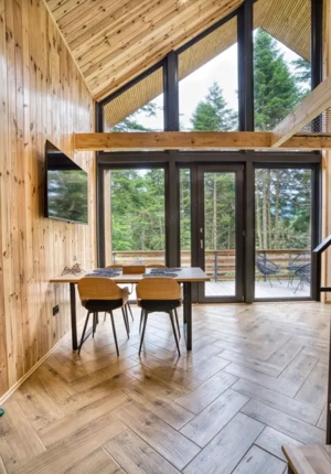 Cabane scandinave premium, vedere către pădure – investiție turistică în Sinaia