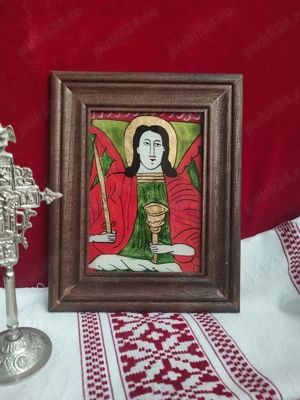 Icoană pe sticlă Sfântul arhanghel Mihail