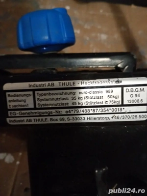 vand suport 3 bicicleteauto pe cui remorcare thule - imagine 2