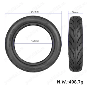 Anvelopă Fără Cameră (Vacuum Tire) 10 2.125 | Compatibilă Segway F40, F20, F30 & Xiaomi 4 Lite 2nd G