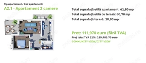 C 1556 De vânzare apartament cu 2 camere în Tg Mures- Green Residence - imagine 4