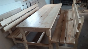 Masa, scaune, banca din lemn, dimensiuni pe comanda  - imagine 4